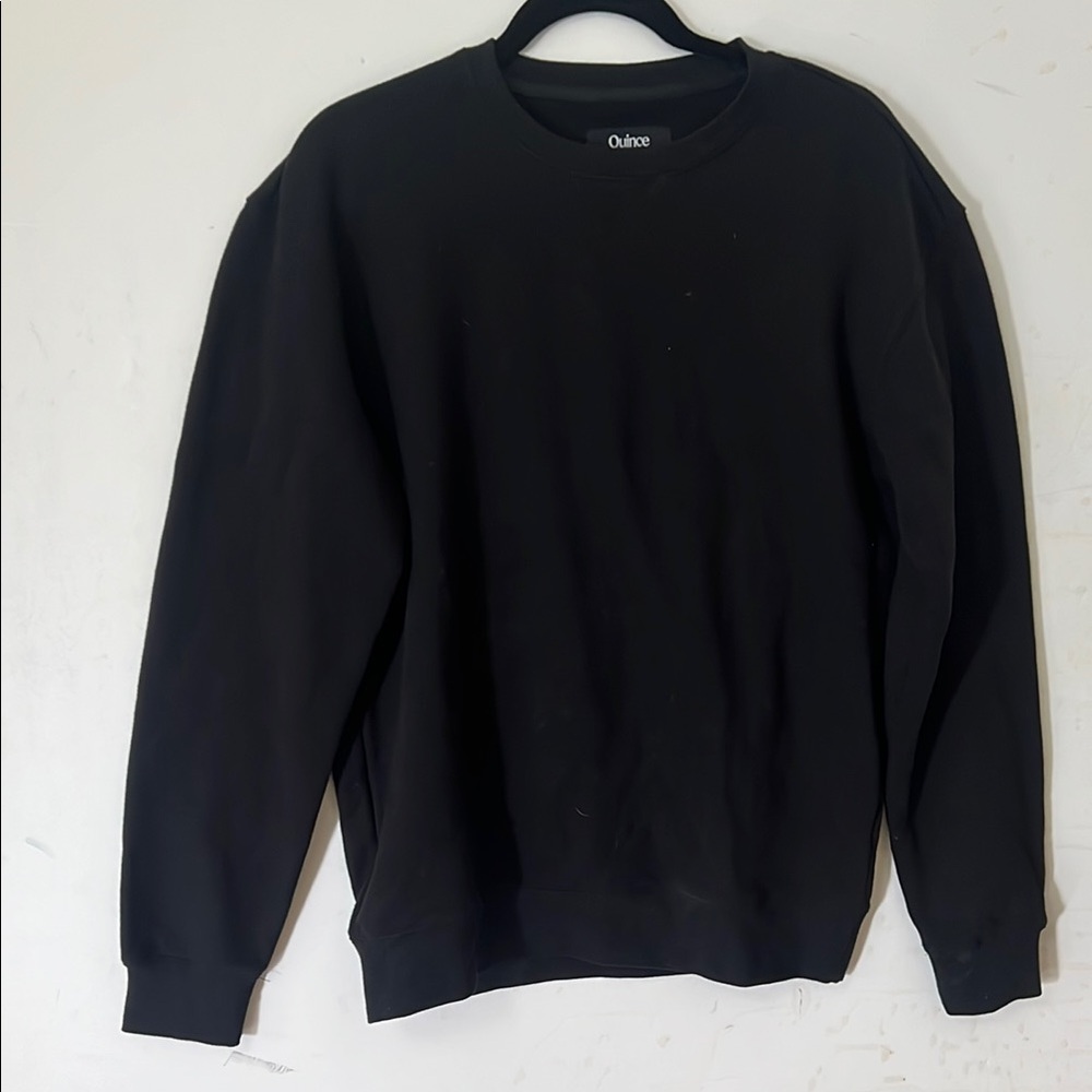 Quince Black Crewneck Sweater Timeless Design 100% organic cotton Sweater size M